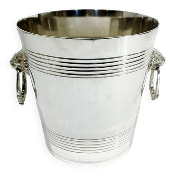 Silver-plated champagne bucket with lion head