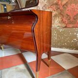Midcentury Modern Big Mahogany Sideboard,  Osvaldo Borsani style , Italy 1950 's