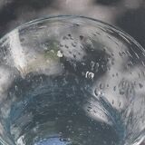 Tealight holder, blown glass candle holder, blue from the Biot glassworks