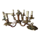 Lustre bronze doré 6 bougies annees 100