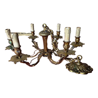 Gilt bronze chandelier 6 candles from the 100s