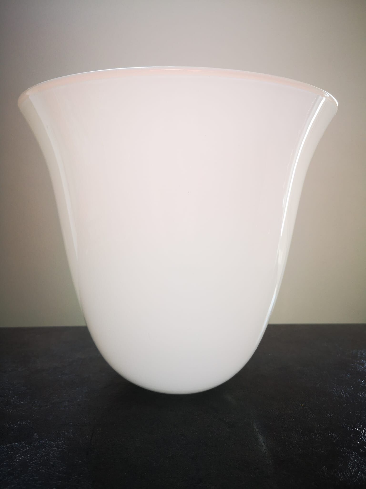 Abat jour grand abat jour tulipe cône opaline blanche vintage lampe mazda 1960 tbe
