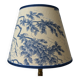 Jouy fabric lampshade, blue foliage pattern