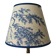Jouy fabric lampshade, blue foliage pattern