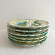6 antique asparagus plates in Salins faience barbotine