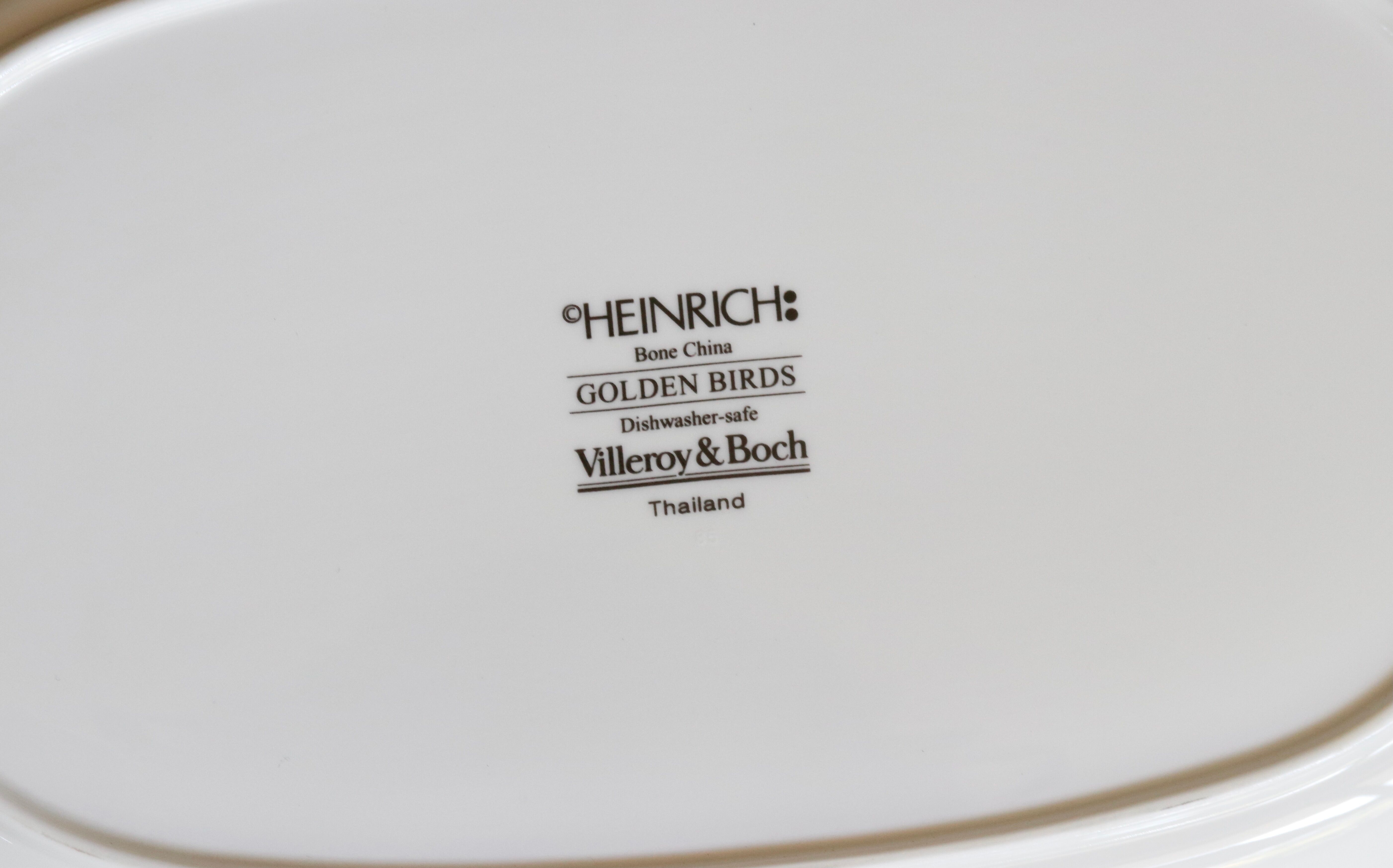 Villeroy & Boch porcelain serving oval dish. Heinrich Golden Birds