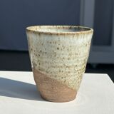 Set of 2 cups in Indonesian ceramic (brown & speckled glazed matte)