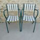 Pair of wooden and metal armchairs from the 60s