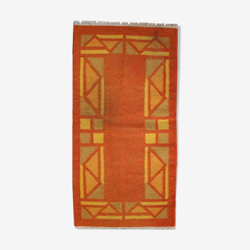 Vintage Persian gabbeh handmade carpet 71cm x 138cm 1970s, 1C470