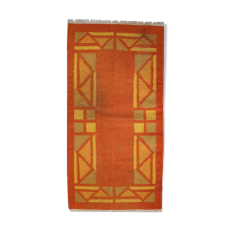 Vintage Persian gabbeh handmade carpet 71cm x 138cm 1970s, 1C470