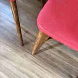 Ensemble de 4 chaises en bois et vinyle rouge