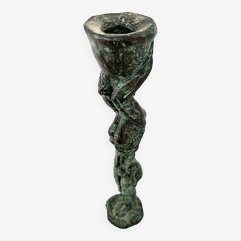 Bronze candle holder tangled women