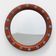 Round Teak Mirror with Blue Ceramic Stud Decoration by Deknudt, 1960s