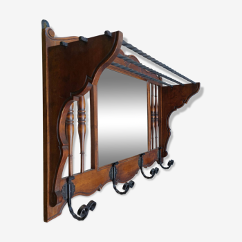 Coat rack with mirror