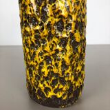 Pottery Super Yellow Color Fat Lava Multi-Color Vase Scheurich WGP, 1970s