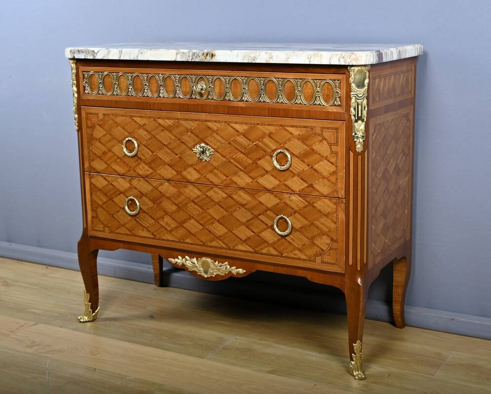 Marquetry commode, Louis XV-Louis XVI Transition style – Early