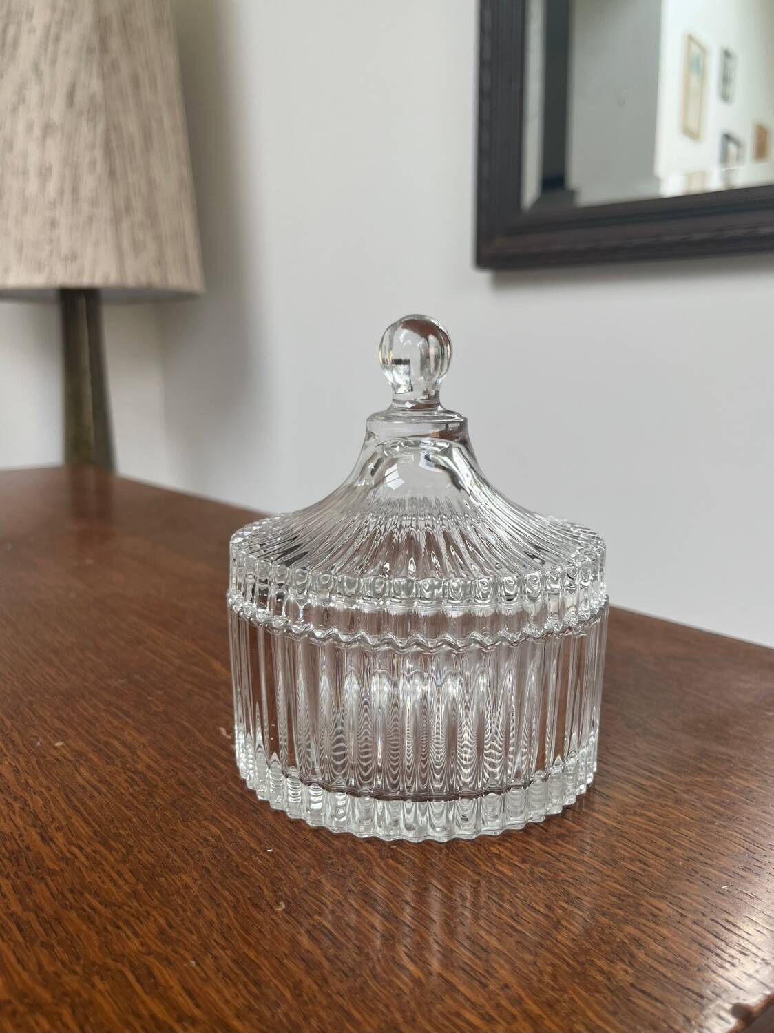Molded glass candy dish