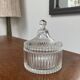 Molded glass candy dish