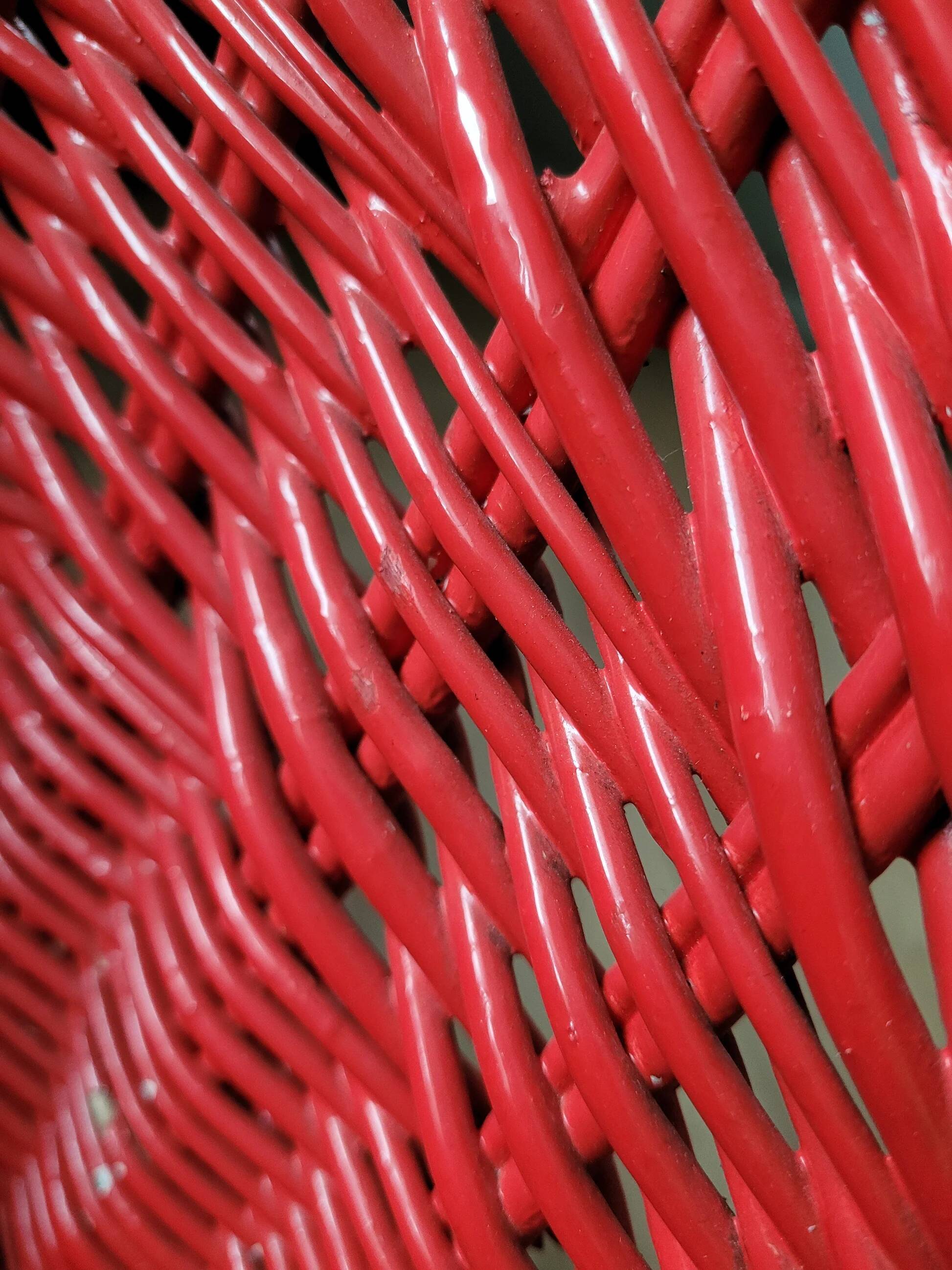 Red rattan children's armchair