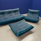 Sofa and ottoman in velvet designed by Michel Ducaroy 1973