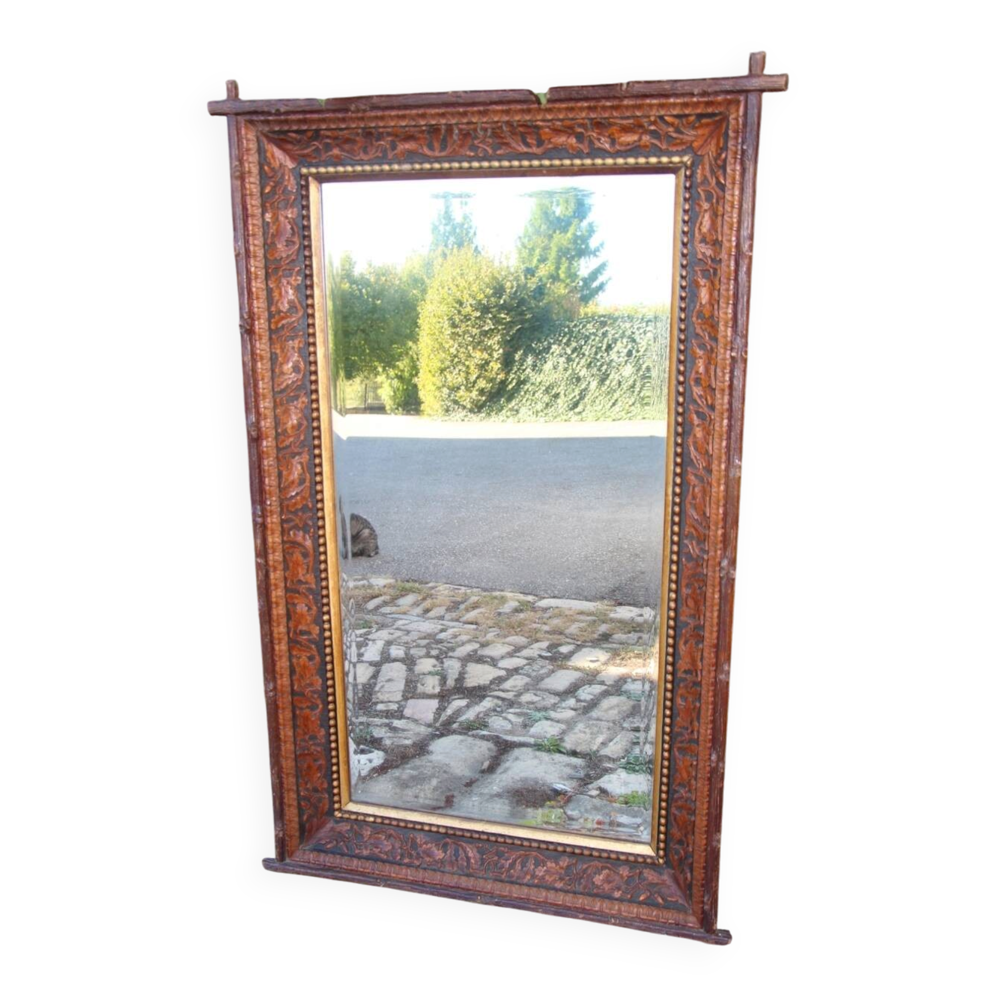 Black Forest Style Mirror XIX Century Attributed to the Levera Brothers in Turin