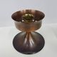 Candlestick, gold-tone brass, clear greenish glass, Austria, 1960s.