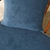 Paire de fauteuils cosy en teck avec coussins