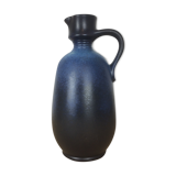 Vase forme pichet céramique bleu cobalt 1970