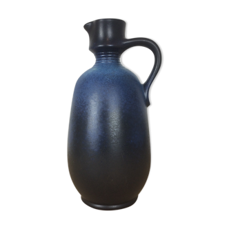 Vase shaped ceramic pitcher cobalt blue 1970