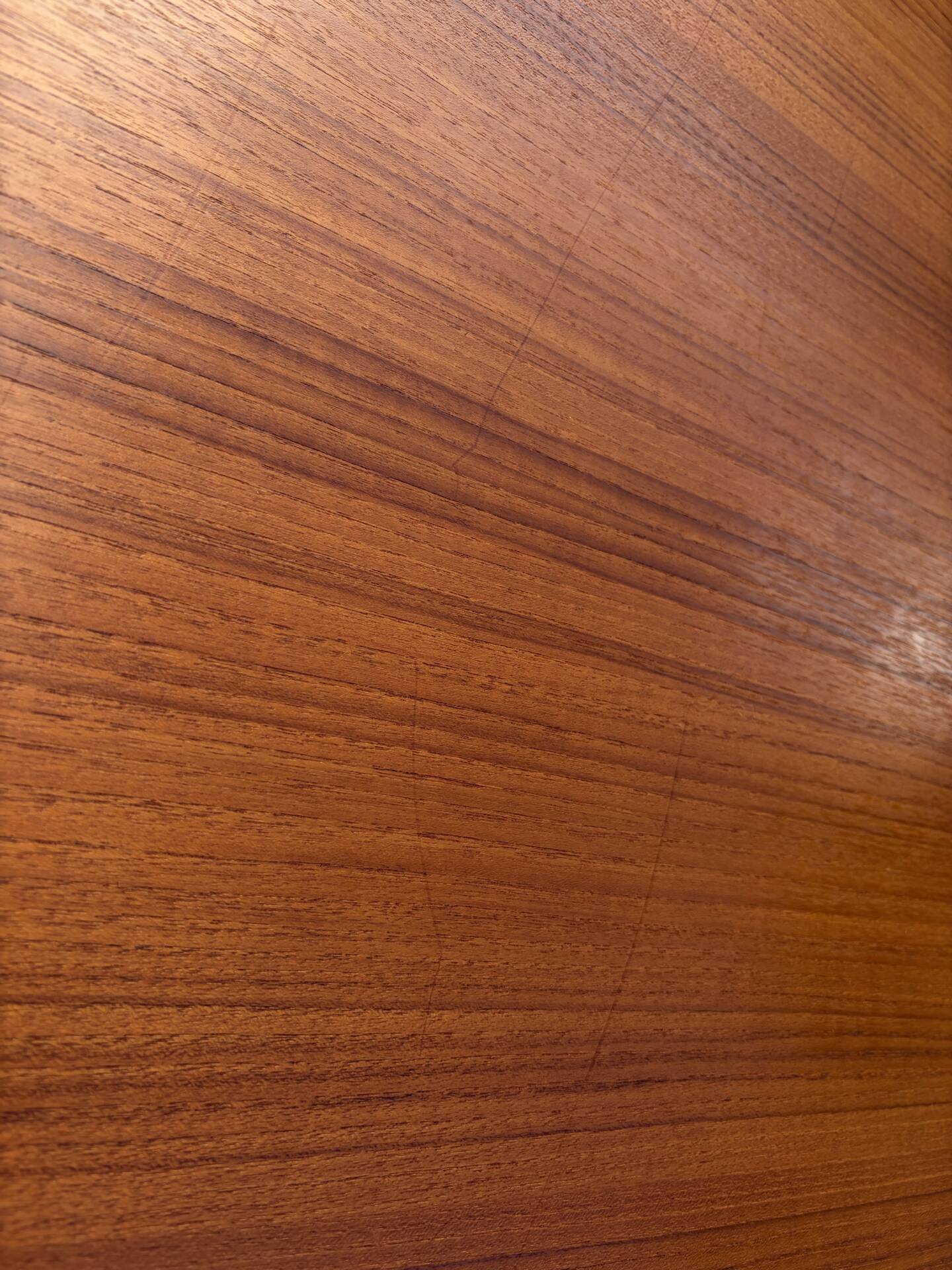 Oval teak table extendable with two leaves, Baumann style.