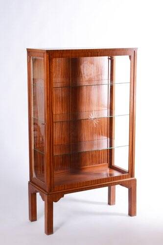 Czech Art Deco Display Cabinet in Mahogany and Glass, 1930s