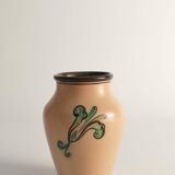 Art Nouveau Flower Motif Earthenware Vase by Sala, Sweden 1920s