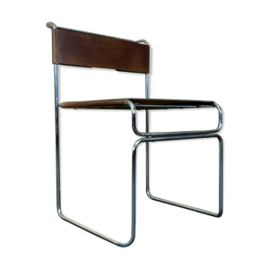 chaise vintage en daim - acier