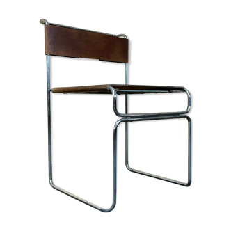 Chaise vintage en daim en acier des années 60 Giovanni Carini Planula Libellula