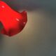 Red vintage hanging lamp made from ABC plastic. Denmark 1980s