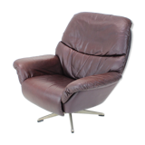 Large scandinavian adjustable leather armchair by peem, 1970s, finland