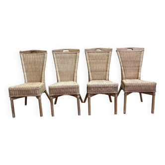 4 chaises en osier