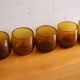 5 amber blown bubble glasses