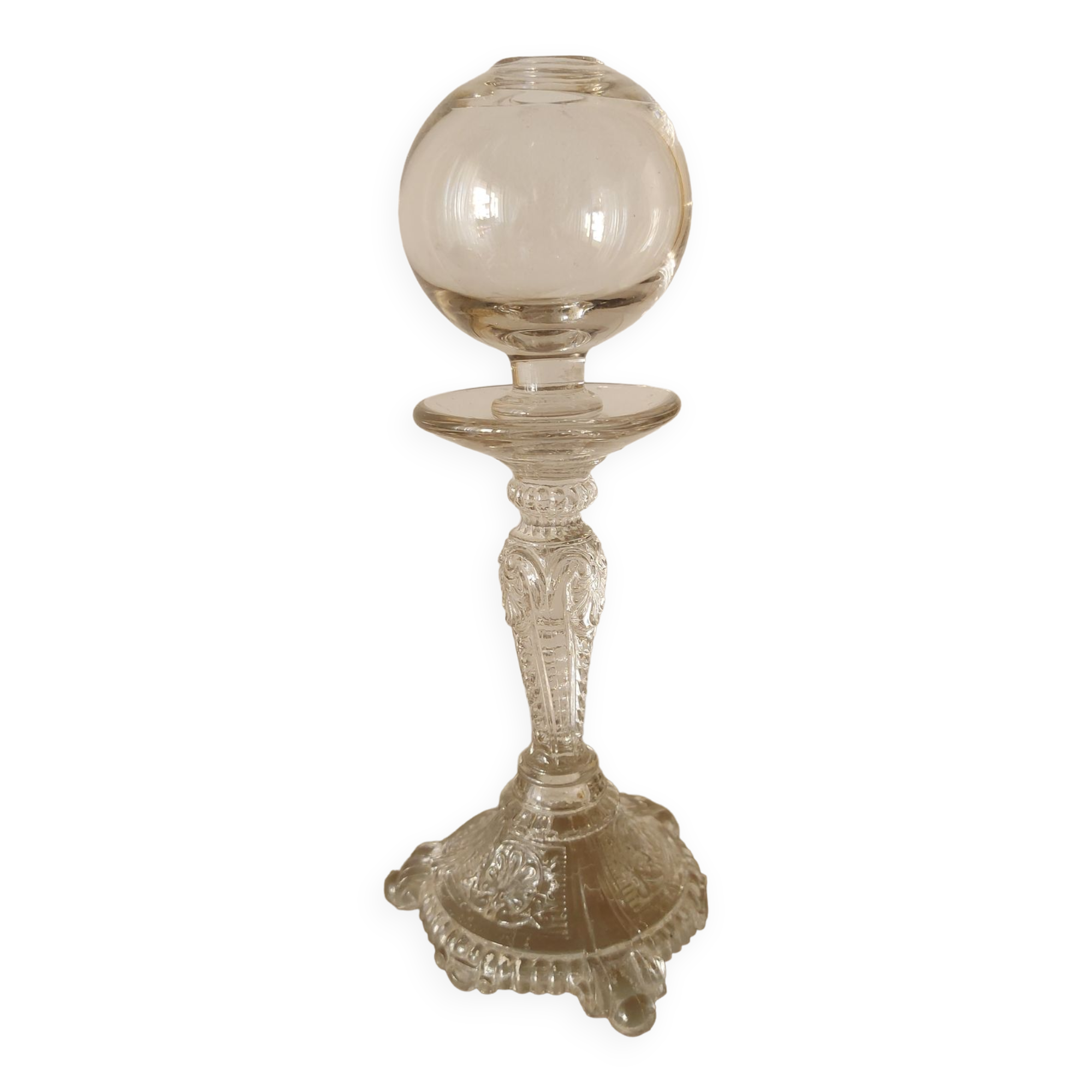 Candle holder blown glass lace lamp