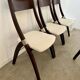 Set of 4 vintage 70s Italian design wooden and terry chairs