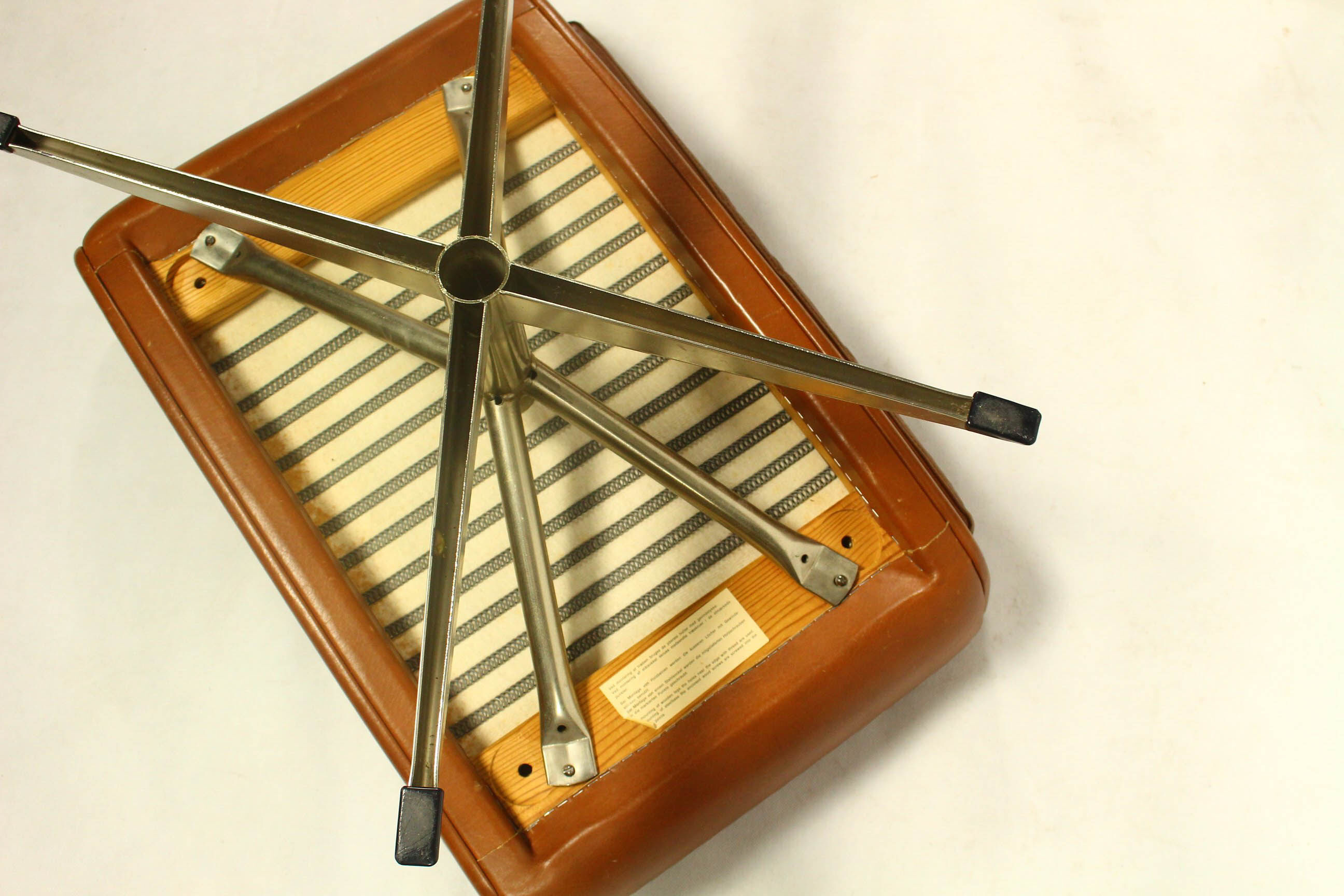 Matador swivel leather chair with ottoman by Aage Christiansen for Erhardsen & Andersen, 1960s