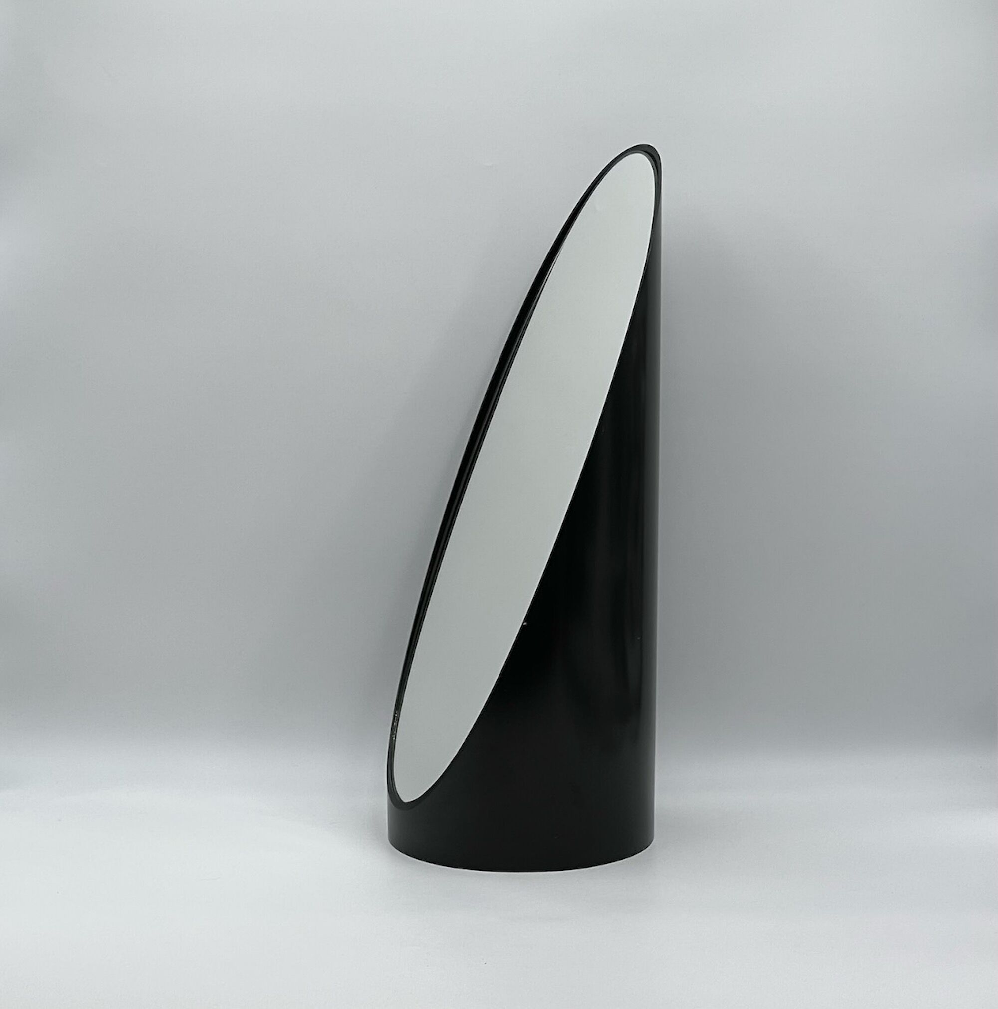 Unghia / lipstick lacquered black tabletop mirror, 70s