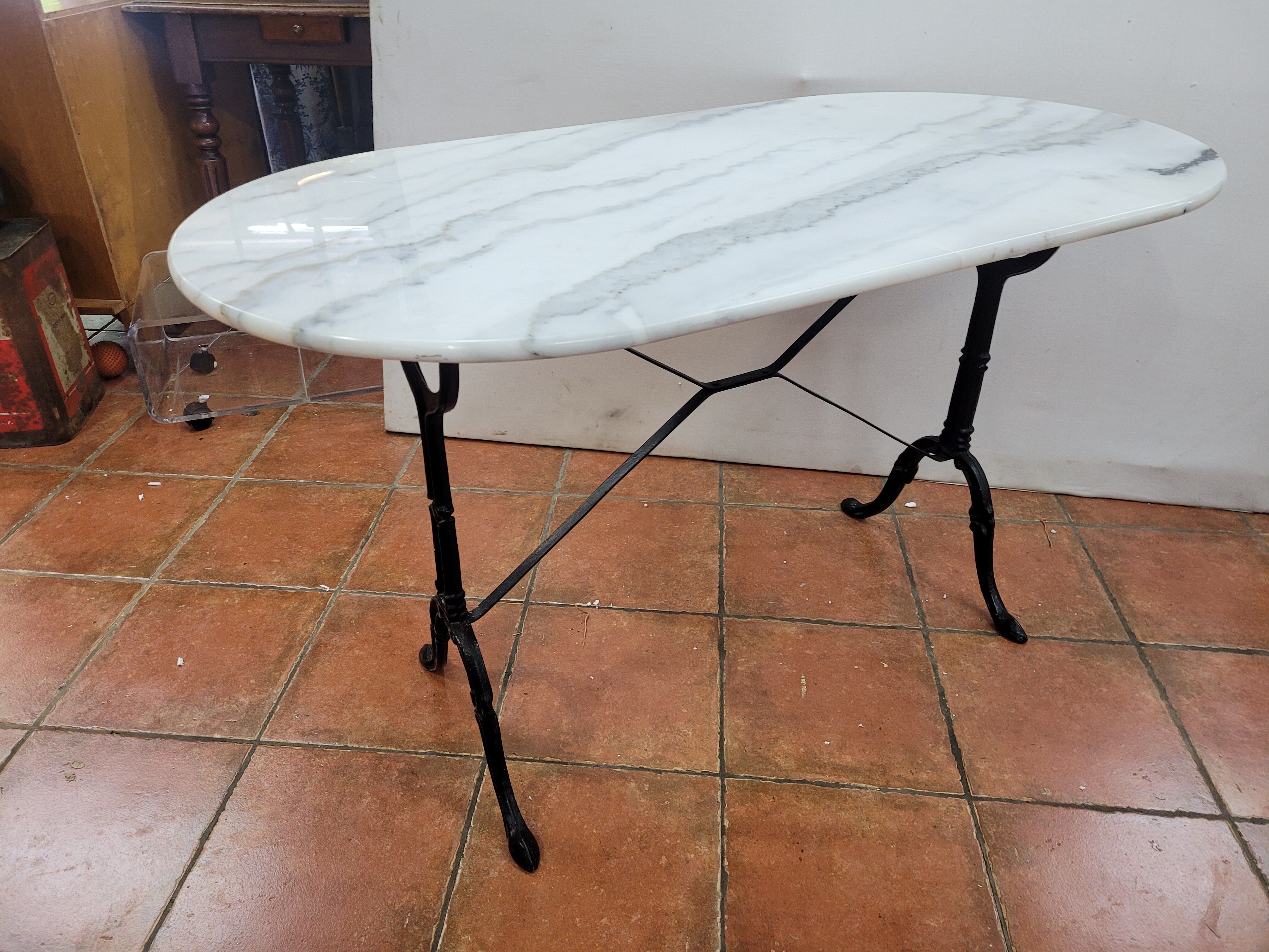 Bistro table with marble top