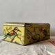 Large metal box - lithograph signed M. Beaudet - bird decoration