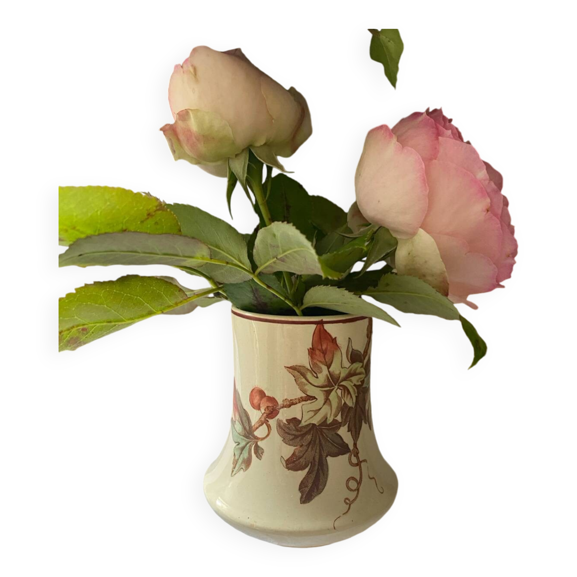 Small polychrome earthenware vase KG Lunéville old