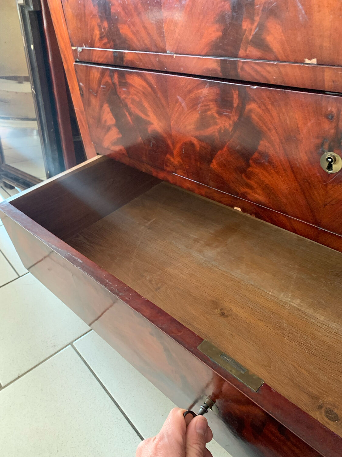 Louis Philippe Commode Mahogany Marble 19th Century