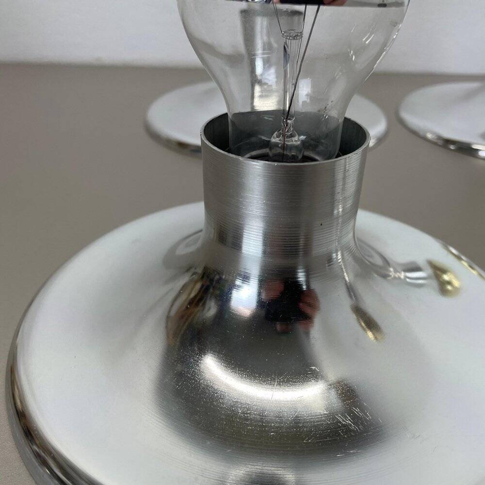 Silver disc wall lamps by Charlotte Perriand, Germany, 1970s, set of 4