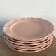 6 plates powder pink porcelain made in France