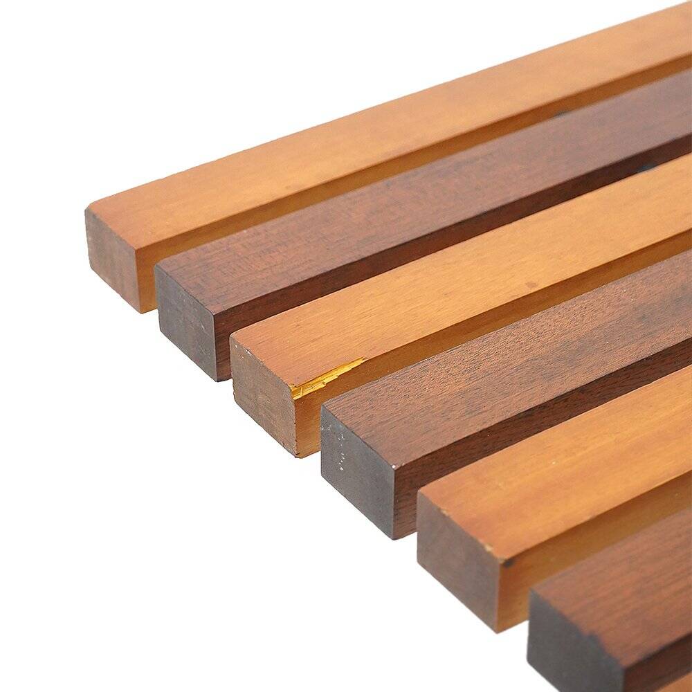 Metal and wood bench, 1950s