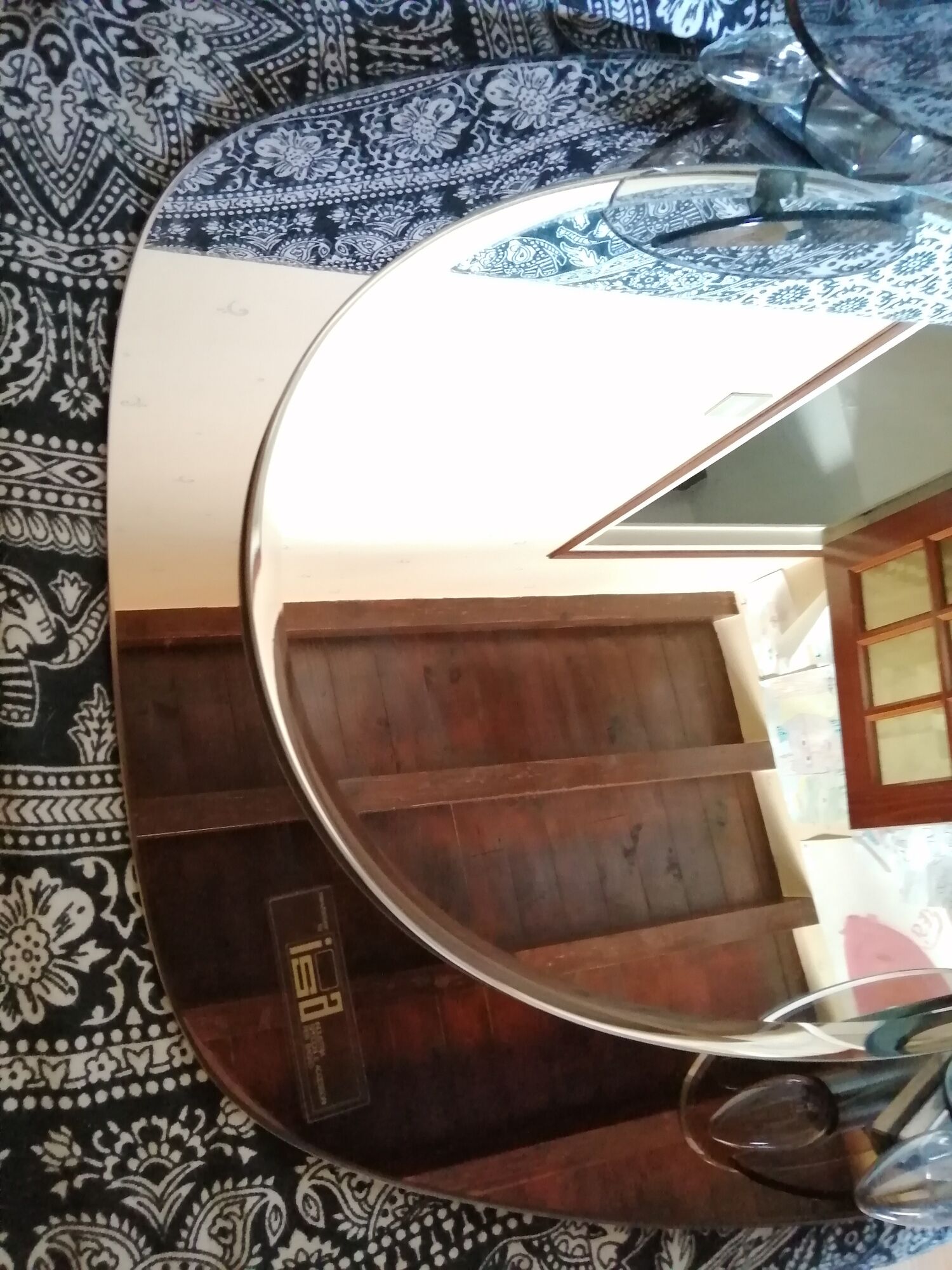 Mirror with its Italian smoked glass sconces Fontana Arte Isa 1970
